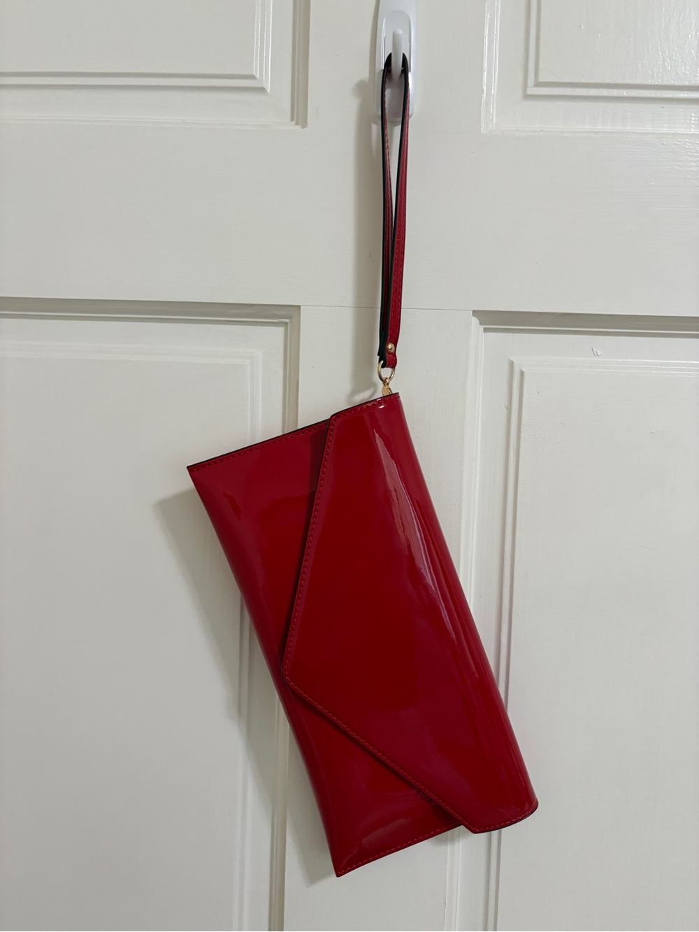 Aldo Red Patent Envelope Wristlet Crossbody Clutch - Like New
